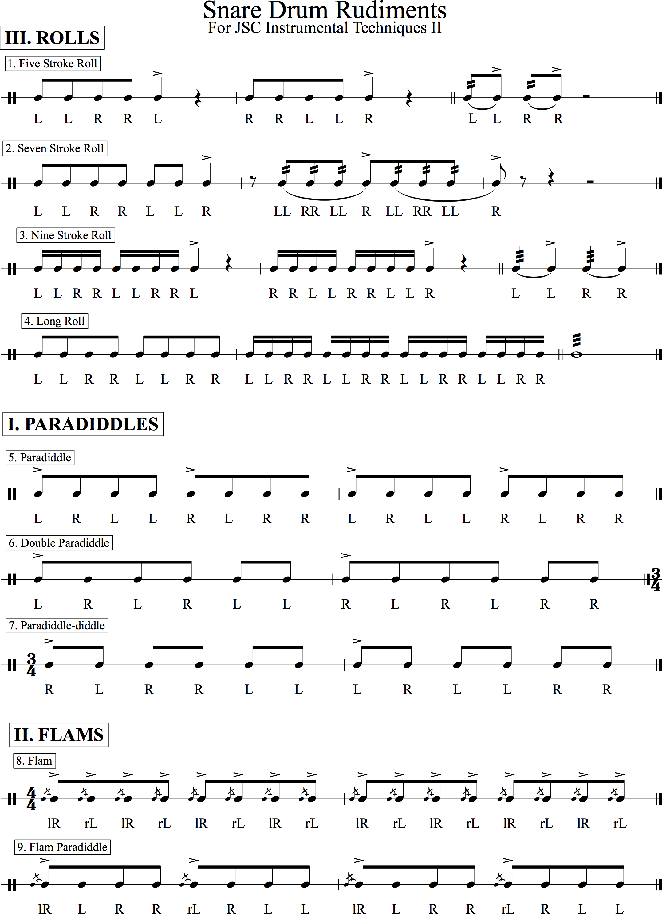 Rudiment Chart