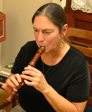 Kathy Light playing recorder
