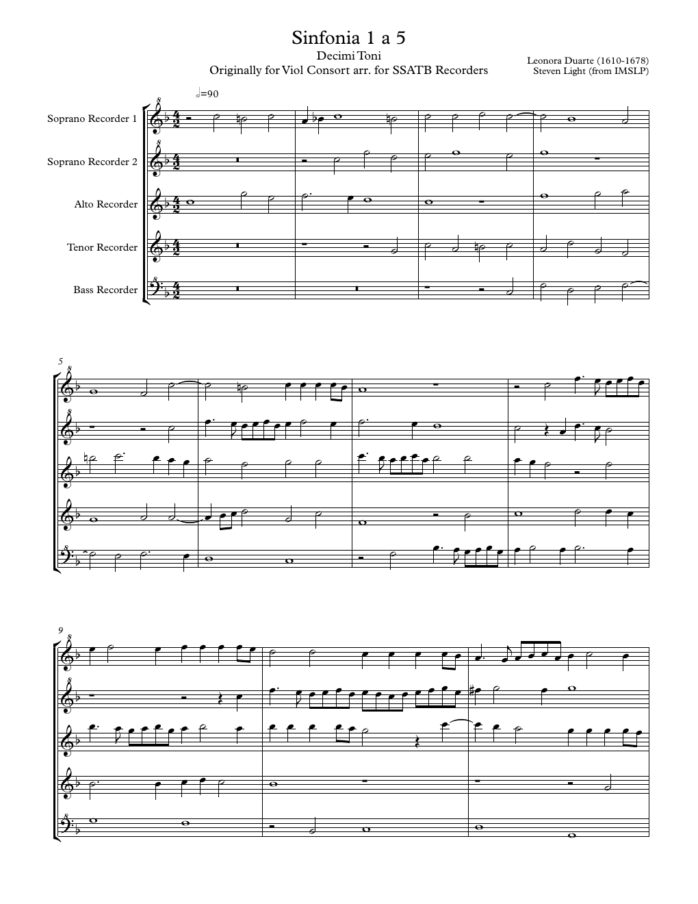 Score preview of Sinfonia No. 1