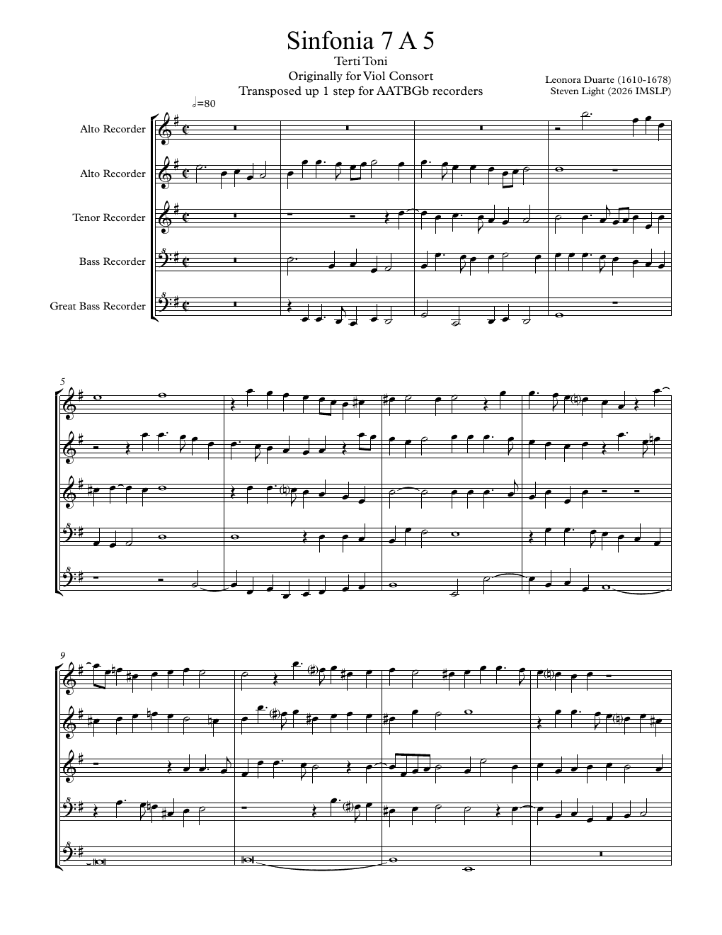 Score preview of Sinfonia No. 7