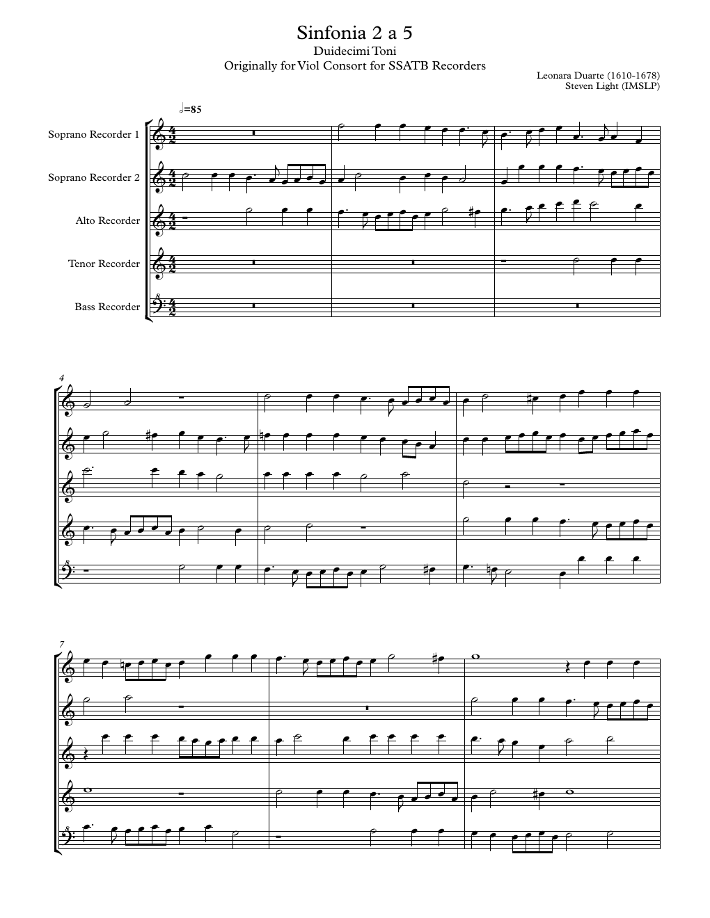 Score preview of Sinfonia No. 2