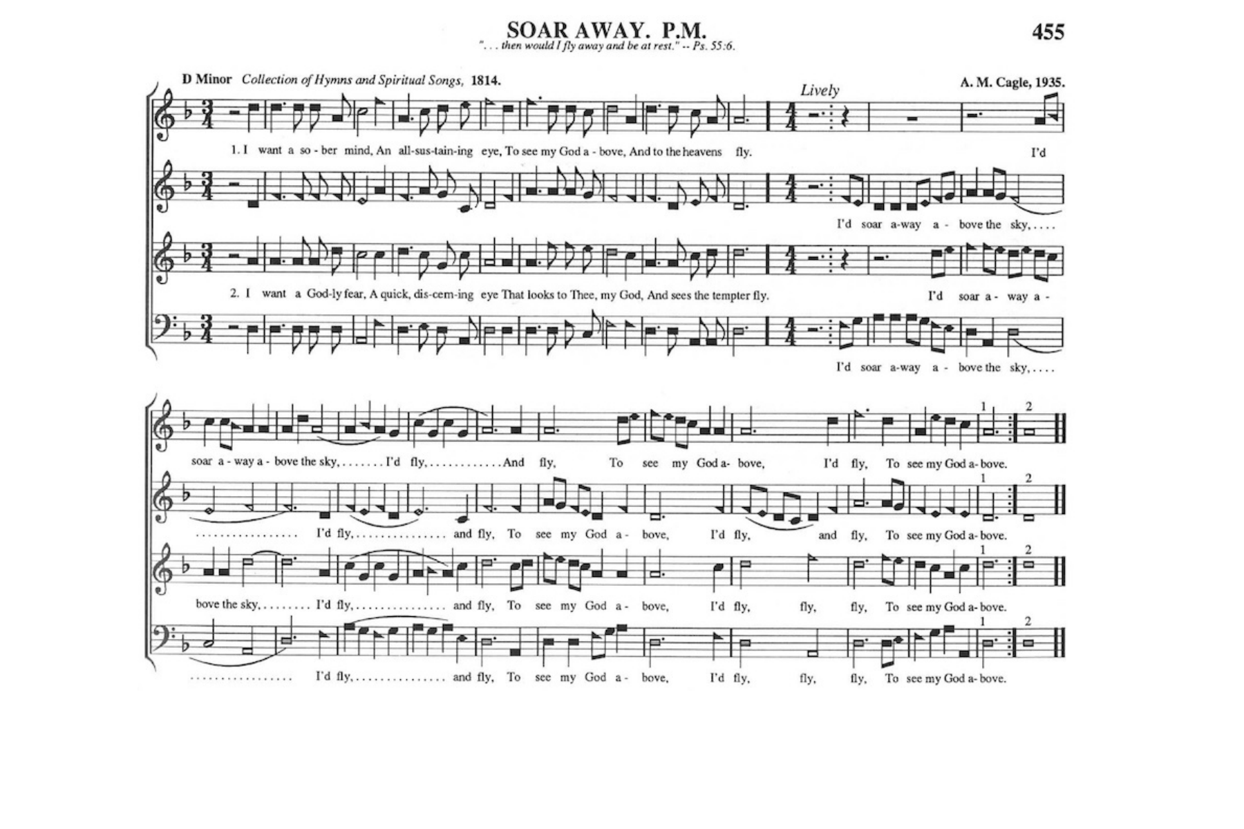First page of Soar Away from The Sacred Harp