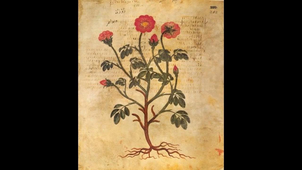 Rose illustration from a manuscript